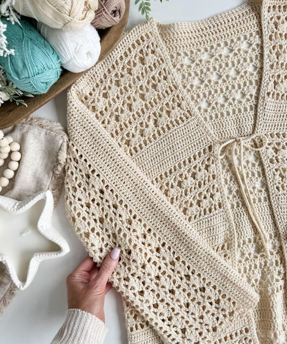 Caribbean Breeze Cardigan Pattern, Lace Cardigan Sizes Xs-5X